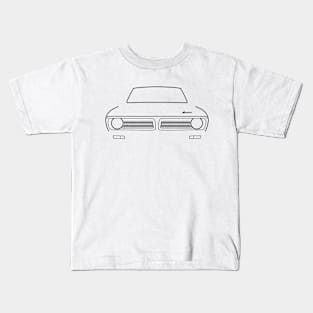 Morris Marina 1970s British classic car black outline graphic Kids T-Shirt